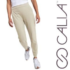 Calia Long Drive Ankle Length Golf Pant In Light Sand